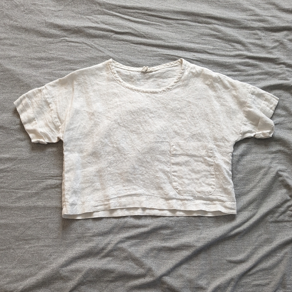 BILL + JAY crop linen shirt